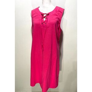 Tommy Bahama Fuchsia Lace-Up Midi Dress